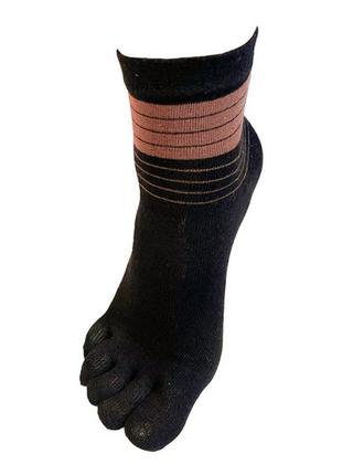 Носки с пальцами каштан veridical 39-44 черный3 фото