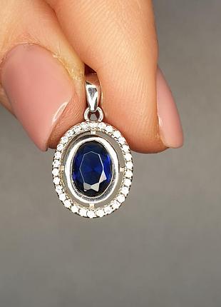 Кулон серебряный с сапфиром 1,68 г