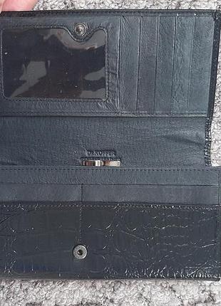 Женский кожаный кошелек dr.koffer (лакированный, черный)