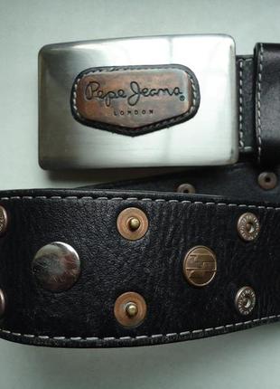 Ремень пояс pepe jeans london genuine italian leather кожаный7 фото