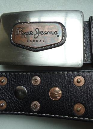 Ремень пояс pepe jeans london genuine italian leather кожаный8 фото