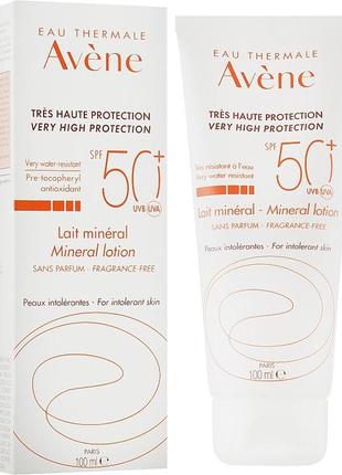 Сонцезахисне мінеральне молочко  spf 50 avene 100 мл1 фото