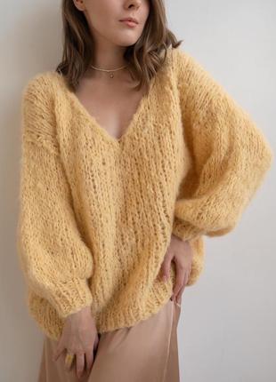 Вязаный свитер оверсайз из шерсти альпака8 фото