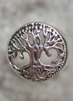 Кольцо древо жизни . размер 17. индия серебро