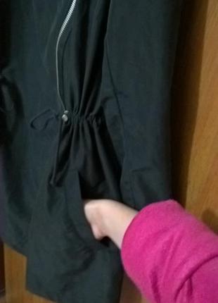Чорне пальто-плащик літній з капюшоном. тоненький плащик-вітровка розмір s-m-l4 фото