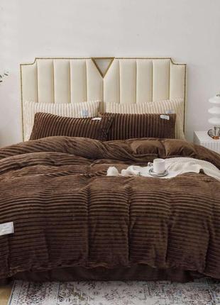 Постельное бельё микрофибра плюшевый комплект постельного белья турция теплое постельное бельё евро размер7 фото