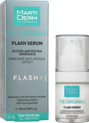 Сироватка для освітлення обличчя martiderm flash serumimmediate anti-fatigue effect 15 мл1 фото