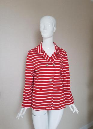 Трикотажний червоний жакет у смужку gvb