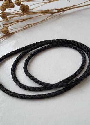 Шнурок на шию 60 см срібло 925 плетений котон товщина 4 мм 3004