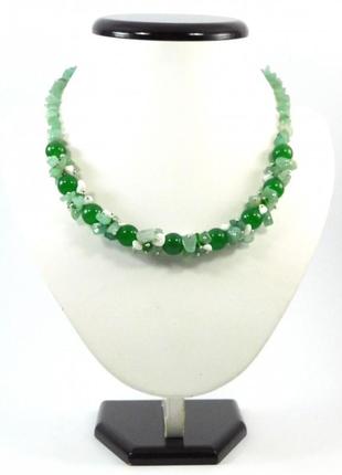 Эксклюзивное ожерелье хризопраз + нефрит + перламутр, изысканное ожерелье из натурального камня, красивые укра
