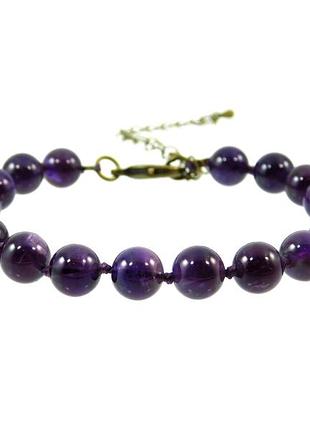 Браслет аметист, изысканный браслет из натурального камня, красивые украшения