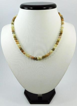 Ожерелье и браслет адуляр (лунный камень), ожерелье из натурального камня адуляр, ожерелье коричневого цвета1 фото