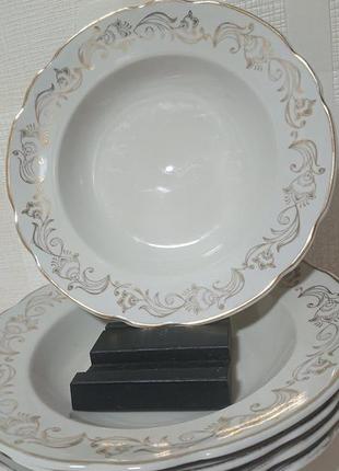 Винтажная глубокая фарфоровая тарелка корстень10 фото