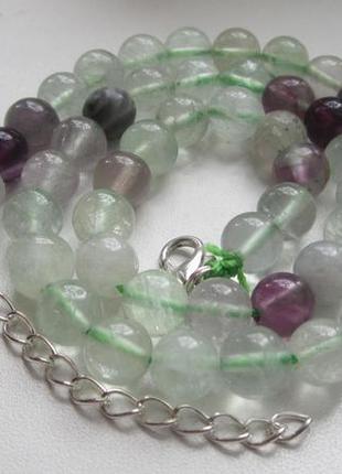Бусы природный флюорит, ожерелье натуральный флюорит