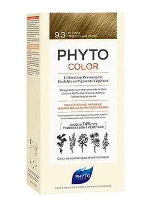 Безаміачна крем-фарба для волосся phyto phytocolor coloration permanente 9.3 золотистий блондин 112 мл