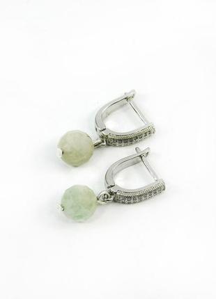 Ексклюзивні сережки морганіт грань, красиві сережки з натурального каменю, сережки з морганіта