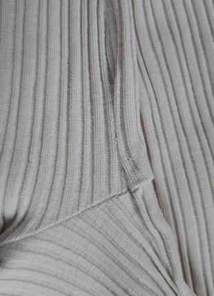 Стильные широкие штаны палаццо в рубчик в молочном цвете, de facto young,  p. 38-4210 фото