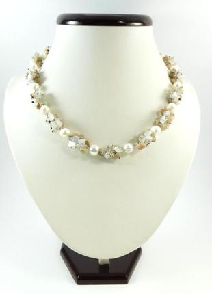Эксклюзивное ожерелье "жемчужная симфония", изысканное ожерелье из натурального камня, красивые украшения
