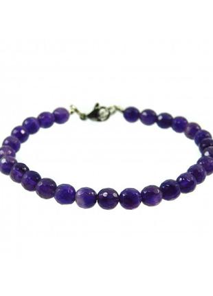 Браслет аметист грань 6 мм браслет из натурального камня красивые браслеты