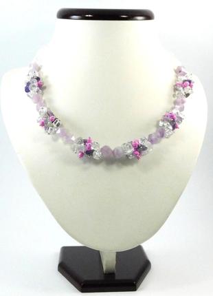 Эксклюзивное ожерелье "лиловый аметист", изысканное ожерелье из натурального камня, красивые украшения