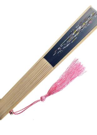 Веер деревянный "сакура" розовый 21х37 см (c2542)2 фото