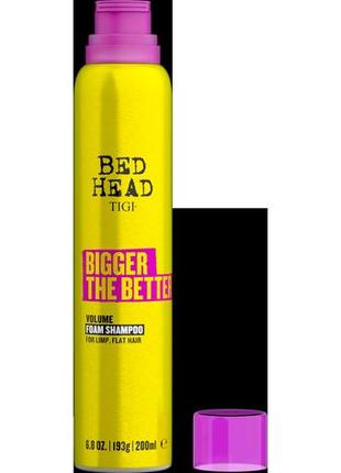 Шампунь-пінка для надання об'єму тонкого волосся tigi bed head bigger the better volume foam shampoo 200 мл