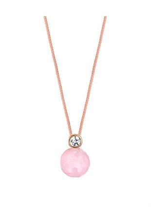 Колье norrsken с натуральным розовым кварцем rose quartz pendant on cord