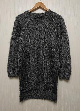 Туника удлиненный свитер травка с разрезами