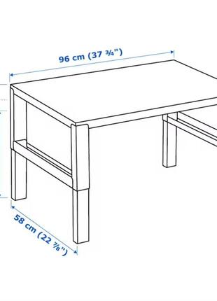 Стіл дитячий, дитяча парта, письмовий стіл, білий,96х58 см ікеа påhl 491.289.458 фото