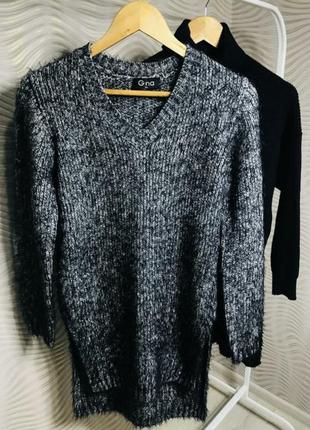 Туника удлиненный свитер травка с разрезами9 фото