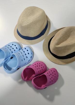 Шляпа h&m шльопанці тапки тапочки крокси рожеві блакитні