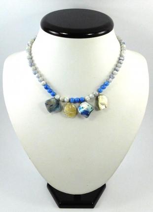 Эксклюзивное ожерелье детское перламутр, изысканное ожерелье из натурального камня, красивые украшения из нату