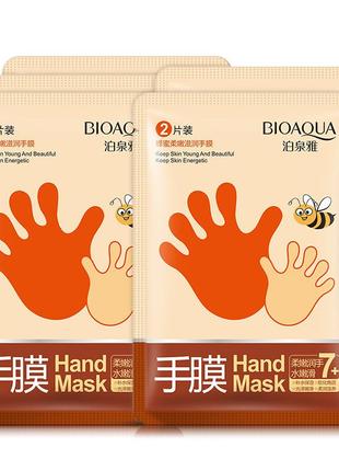 Маска перчатки для рук увлажняющая с медом bioaqua (1 пара)5 фото