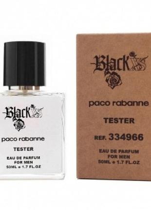 Тестер чоловіча туалетна вода paco rabanne black xs (пако рабан блек ікс ес пур ом) 50ml