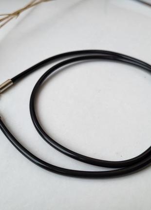 Шнурок на шию силіконовий 55 см срібло 925 1447