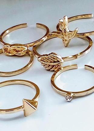 Набор колец фантазии golden mixed ring set