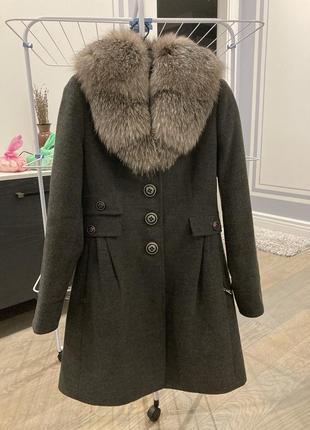 Зимнее брендовое пальто с отстегивающимся мехом  от yes london