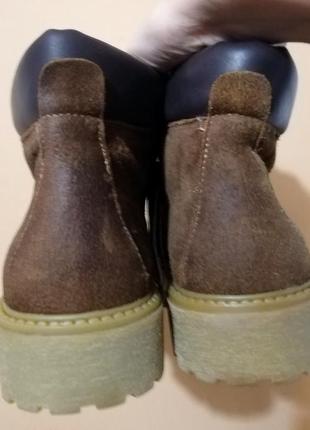 Жіночі чоботи сапоги ботинки чоловічі тимберленд грубі коричневі remain натуральна шкіра розмір 393 фото