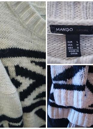 Свитер в орнамент оверсайз mango 3
