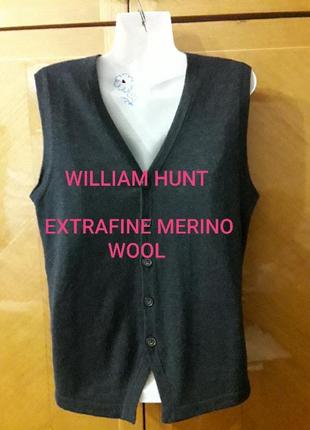 William hunt  100% меріносова вовна   базовий  жилет р.m woolmark