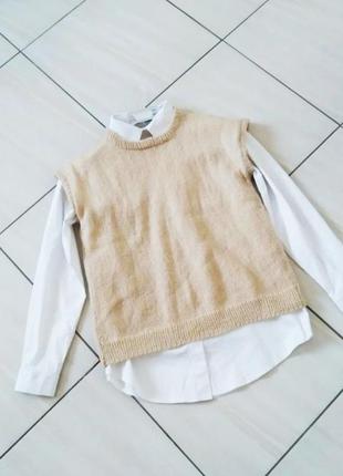 В'язаний жилет беж