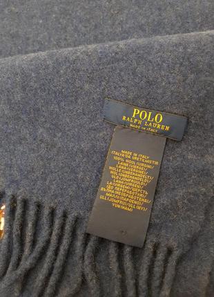 Статусный фирменный шарф polo ralph lauren мериносовая шерсть4 фото