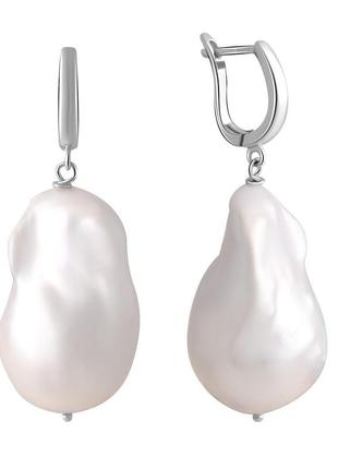 Срібні сережки komilfo з натуральними бароковими перлами (2041887)