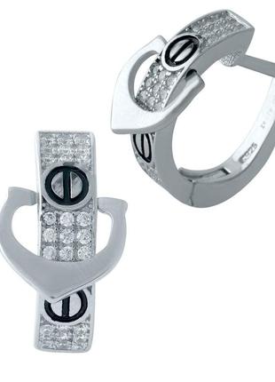 Серебряные серьги с куб.цирконием