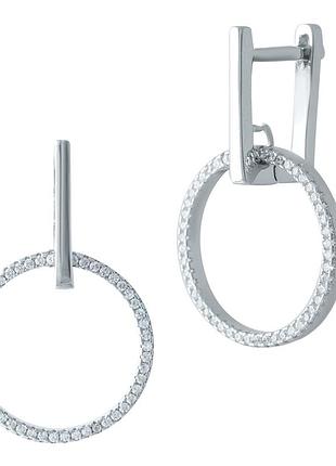 Серебряные серьги komilfo с фианитами (1976159)