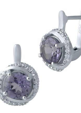 Серебряные серьги komilfo с александритом 4.11ct (1984079)