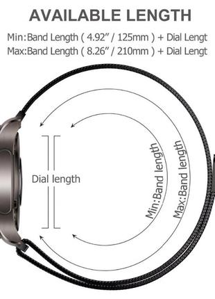 Металевий ремінець браслет для розумного годинника міланська петля 20 мм сріблястий8 фото