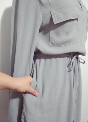 Вискоза платье рубашка фирменное натуральное накладные карманы карманы качество!3 фото
