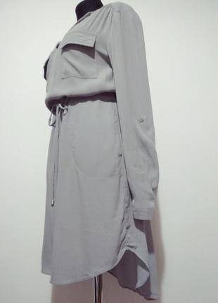 Вискоза платье рубашка фирменное натуральное накладные карманы карманы качество!4 фото