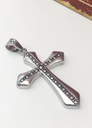 Кулон чоловічий підвісок на шию хрест ланцюжок із хрестиком стильний амулет оберег2 фото